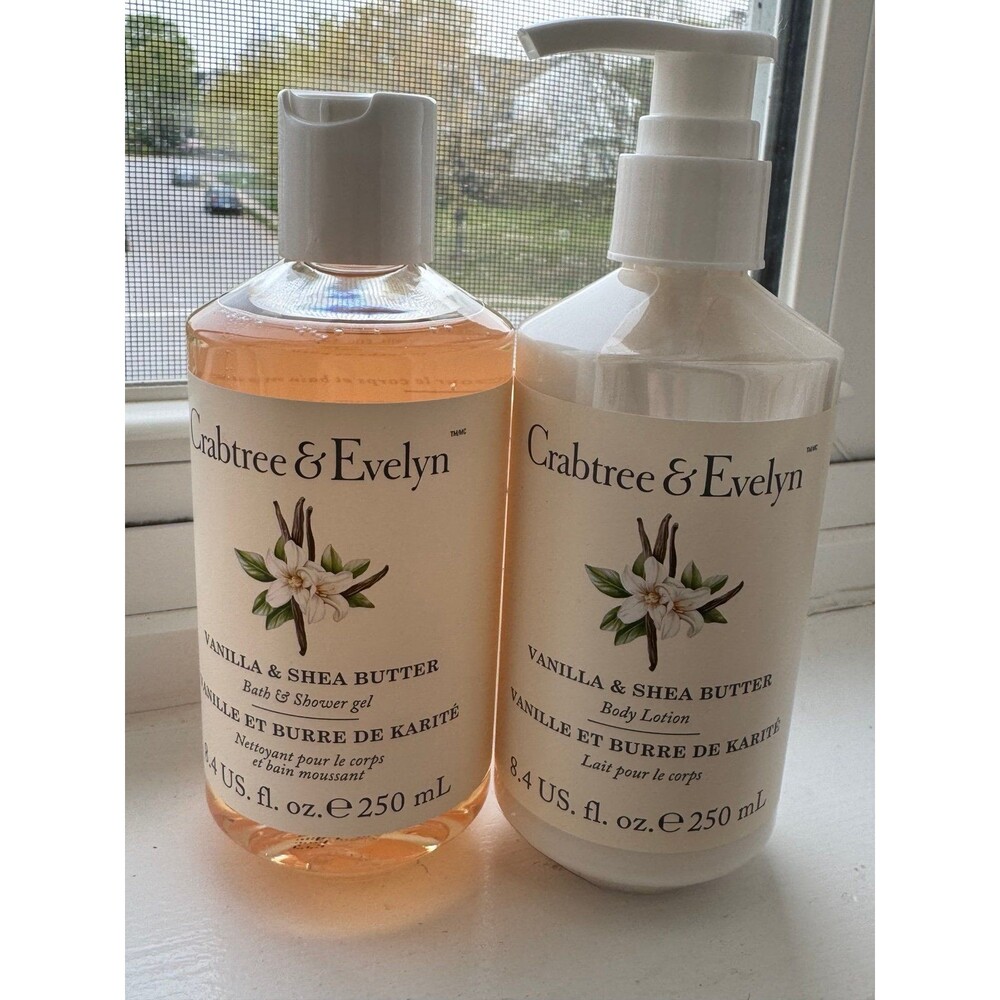 Crabtree Evelyn Vanilla & Shea butter body lotion + shower gel.